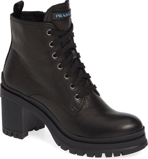 prada padded nylon boots|prada block heel combat boots.